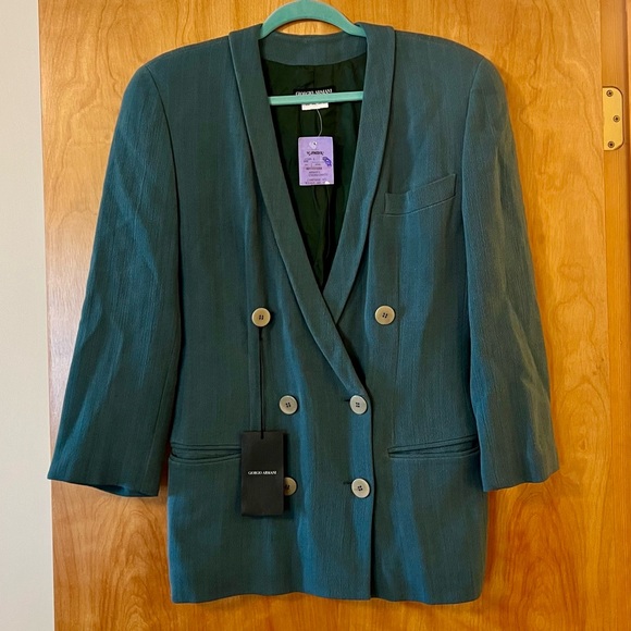 Giorgio Armani Jackets & Blazers - Giorgio Armani Vintage Womens Blazer Jade Green Suit Jacket NWT Sz 40 MSRP $1250